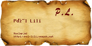 Pál Lili névjegykártya